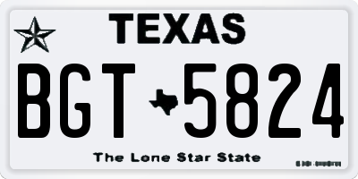 TX license plate BGT5824