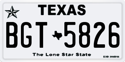 TX license plate BGT5826