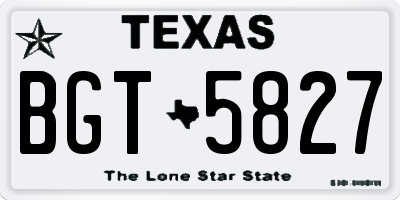 TX license plate BGT5827