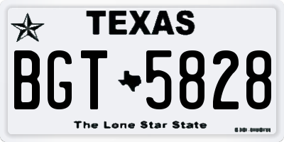 TX license plate BGT5828