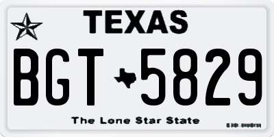 TX license plate BGT5829