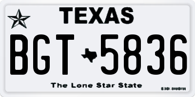 TX license plate BGT5836