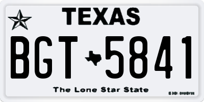TX license plate BGT5841
