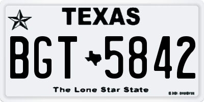 TX license plate BGT5842