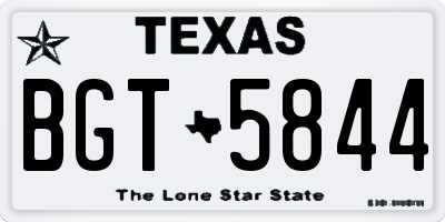 TX license plate BGT5844