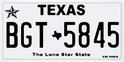 TX license plate BGT5845