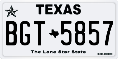 TX license plate BGT5857