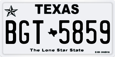 TX license plate BGT5859