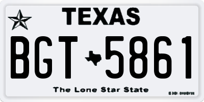 TX license plate BGT5861