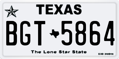 TX license plate BGT5864