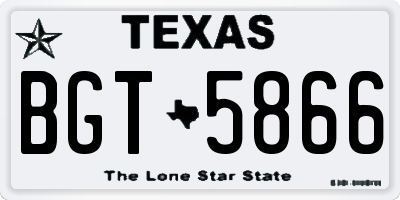 TX license plate BGT5866