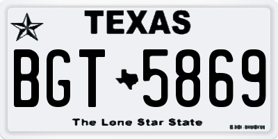 TX license plate BGT5869