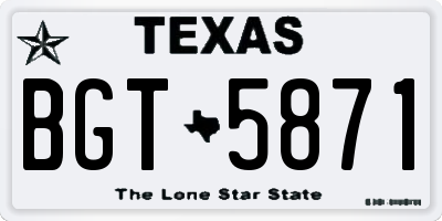 TX license plate BGT5871