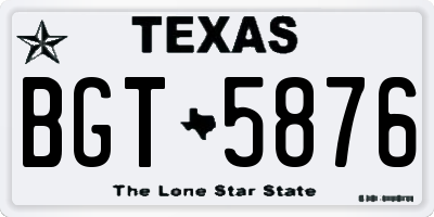 TX license plate BGT5876