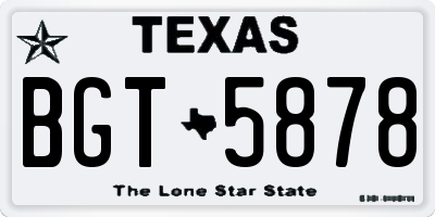 TX license plate BGT5878
