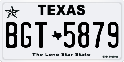 TX license plate BGT5879