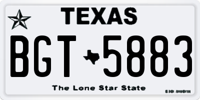 TX license plate BGT5883