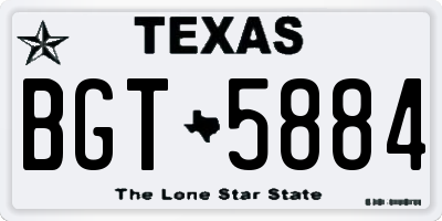 TX license plate BGT5884