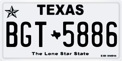 TX license plate BGT5886