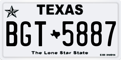 TX license plate BGT5887