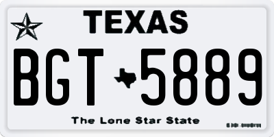 TX license plate BGT5889
