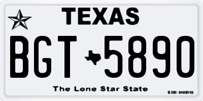 TX license plate BGT5890