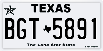 TX license plate BGT5891