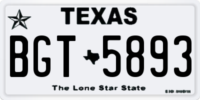 TX license plate BGT5893