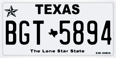 TX license plate BGT5894