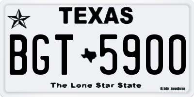 TX license plate BGT5900
