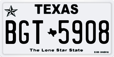 TX license plate BGT5908