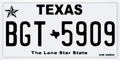 TX license plate BGT5909