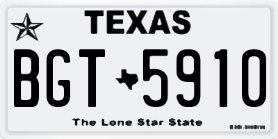 TX license plate BGT5910