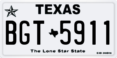 TX license plate BGT5911