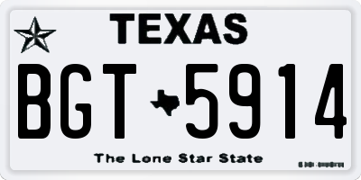 TX license plate BGT5914