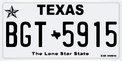 TX license plate BGT5915