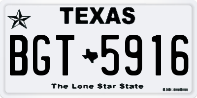 TX license plate BGT5916