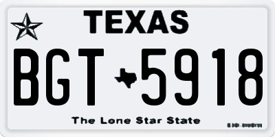TX license plate BGT5918