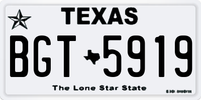 TX license plate BGT5919