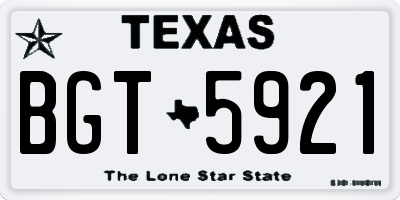 TX license plate BGT5921