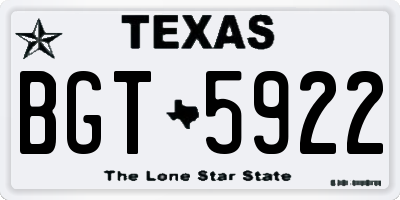 TX license plate BGT5922