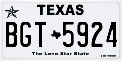 TX license plate BGT5924