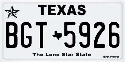 TX license plate BGT5926