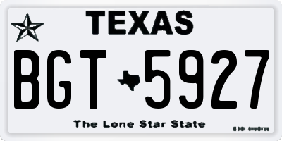 TX license plate BGT5927