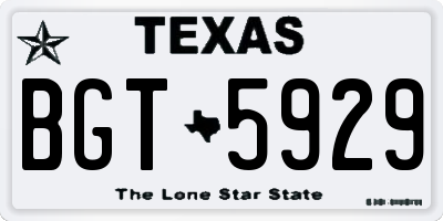 TX license plate BGT5929