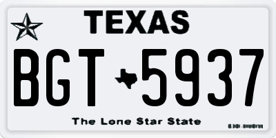 TX license plate BGT5937