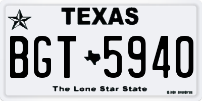 TX license plate BGT5940