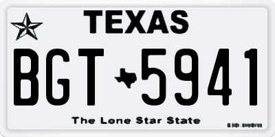 TX license plate BGT5941