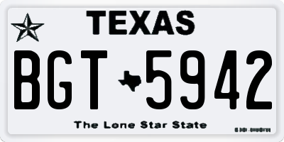 TX license plate BGT5942