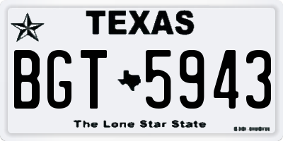 TX license plate BGT5943